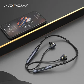 WOPOW Dual Dünaamiline 4 Kõlarid Kaelus Bluetooth-Peakomplekti, Sport Traadita Kõrvaklapid HD Heli Veekindel Müra tühistamise Kõrvaklapid