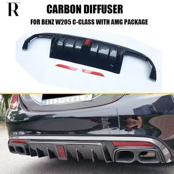 Nr.63 Carbon Fiber Rear Bumper Hajuti jaoks Benz W205 Sedaan S205 Vaguni C180 C200 C300 C43 Koos AMG Pakett & Nr.63 C63s AMG 15 - 22