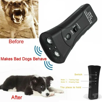 Lemmiklooma Anti Koer Barking Pet Trainer LED Valgus Ultraheli Õrn Chase Koolitus Kahekordne Pea Trompet pet pakkumise