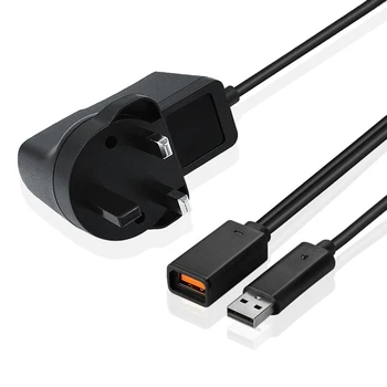 Must AC 100V-240V Toide ELI/USA/UK Plug Adapter USB-Laadimine Laadija Microsoft Xbox 360 Kinect Sensor