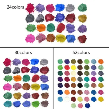 52Color Mica Pulber pärlmutterläiget tekitavad Pigment Vaik Värvaine Naha Ohutu DIY Vaik Käsitöö K1MF