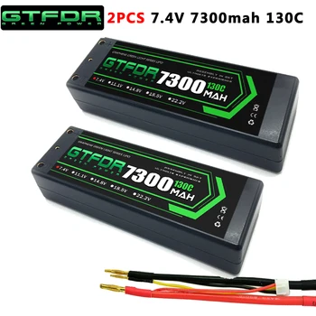 GTFDR 2TK 2S Lipo Aku 7.4 V 5200mah 6200mah 6500mAh 7300mah 100C 110C 220C 200C 130C 260C HardCase 4mm Bullet for 1/10 Auto