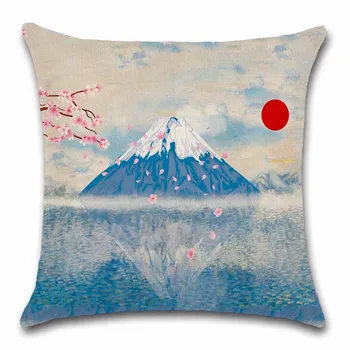Jaapani stiilis kunsti Vaadata mount fuji laine kraana trükitud padjapüür Teenetemärgi kodus diivan tool kauplus padi sõber Lapsed kingitus