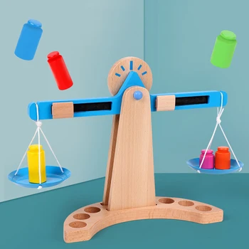 Uus Montessori Tasakaalu Hariduslik Mänguasi Väike Puust New Balance Scale Mänguasi Lastele, Beebi Varajase Hariduse Sünnipäeva Kingitused