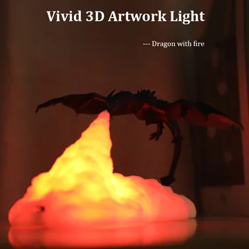 3D Trükitud LED Dragon Lamp Anime, Joonis Laste Tabel Night Light Interjöör Kodu Magamistuba Puhkus Kaunistused Lapsed 
