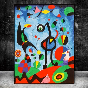 Joan Miro Kuulus Kunsti Reproduktsioonid Abstraktse CanvasCanvas Maali Plakatid ja Pildid Seina Art Pilt elutuba Decor