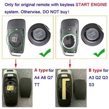KEYECU Muudetud Smart Entry Flip Remote Auto Key Shell Puhul 3 Nööpi - FOB Audi A3 A4 A6 A8 TT Q2 Q3 Q5 Q7 S3 A5 A7 RS3