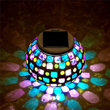 Päikese muru hele klaas mosaiik palli aias tuled veekindel outdoor lamp kaunistused kingitus