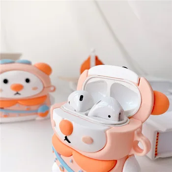 Armas Väike Karu Koos Koolikotti 3D Silikooni puhul AirPods 1 2 Pro Juhtudel Traadita Kõrvaklappide Kasti Kate