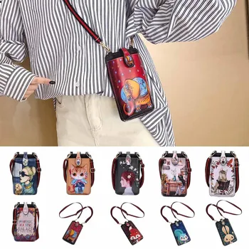 Mobiiltelefoni Kott Case Mini Cross-body õlakott, Tüdrukud, Naised Mündi Kott Cute Cartoon Prindi Rahakoti Kotti Naiste Rahakotid Rahakott