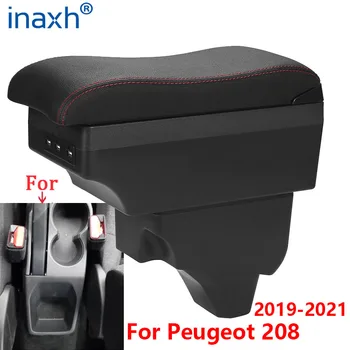Sest Peugeot 208 Taga Jaoks Peugeot 2008 Auto Taga kastis 2019 2020 2021 Moderniseerimiseks osad Interjöör Ladustamise kasti tarvikud USB LED