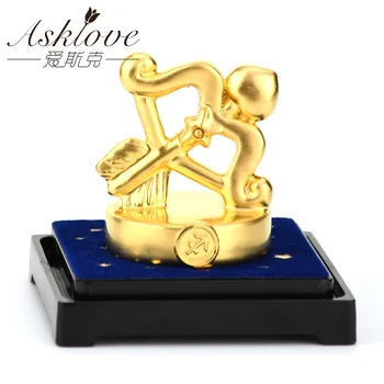 Kuld Sodiaagi 12 tähtkuju Kuju Gold Foil Käsitöö star Zodiac Kaunistused Õnnelik Õnn Kujukeste Miniatuuri Home Decor kingitused