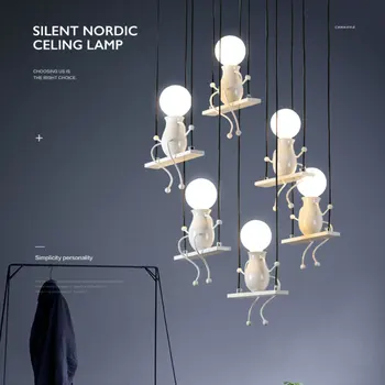 Laes lühter Põhjamaade kaasaegne minimalistlik raua kunsti Led-lühter Lühter eest elutuba Loov isiksus uuringu restau