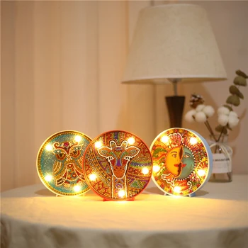 AZQSD Diamond Mosaiik Mandala DIY Täis Puurida Diamond Värvimine Jõulud Magamistuba Öö Valguses Kodus Laua taga Dekoratiivne LED Lamp