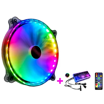 20cm RGB jahutusventilaator Värvikas Suur Õhu Maht soojushajutamise 32 LED-Arvuti Puhul, Lihtne Paigaldada pult CPU