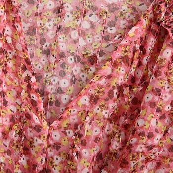 2020 naiste elegantne v-kaeluse flower print tekstuur teenetemärgi sifonki kleit daamid elastne vöökoht vestidos stiilne brändi kleidid DS3629
