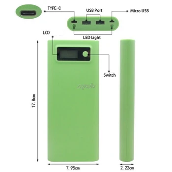 Dual USB-8x 18650 Aku DIY Omanik LCD Ekraan Power Bank Juhul Kasti iphone