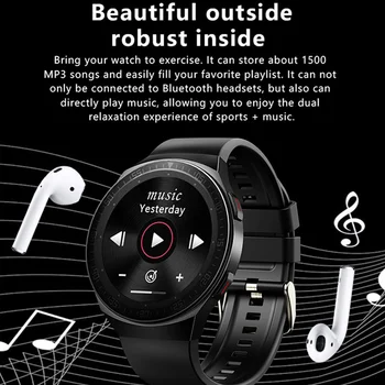 Bluetooth Helistamine Smart Watch Mehed Naised Muusika Kontrolli Muusika Taasesitus Full Touch Ring Smartwatch Südame Löögisageduse Fitness Tracker Vaadata