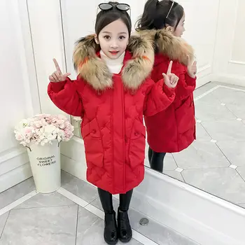 2020. aasta Talvel Laste Puuvillane Polsterdatud Mantel Lapsed Kapuutsiga Outwear Tüdrukute Paksenema Soe Tegumoega Teismeliste Tüdrukute Mood Riided Jope W740