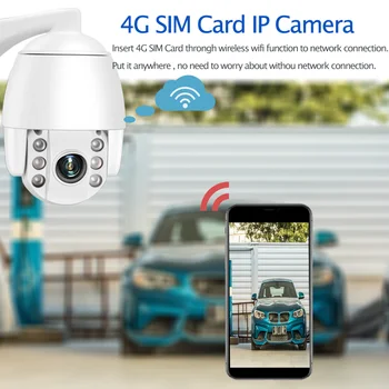 HISMAHO 3G-4G SIM-Kaardi IP Kaamera 1920P 5MP HD PTZ Dome Kaamera Väljas kahesuunaline Audio Wireless CCTV Turvalisus Kaamera 5X Zoom Camhi