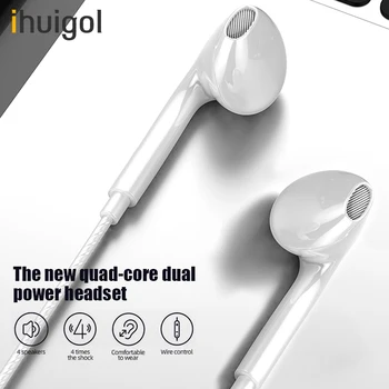 Ihuigol In-Ear 3,5 mm Pistikuga Kõrvaklapid Koos Mikrofoniga Universaalne iPhone Huawei Xiaomi Tablett Juhtmega Kuular Control Voice Sport Peakomplekt