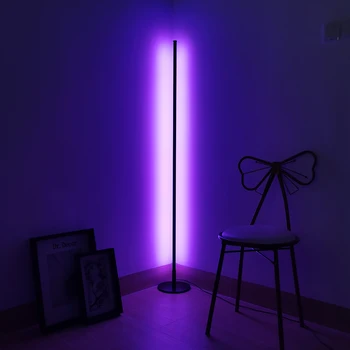 Põhjamaade RGB LED Põranda Lamp Magamistuba voodi kõrval Seisab Lamp Värvikas sisevalgustus Nurgas Põrandal Tuled Home Decor Light Fixtures