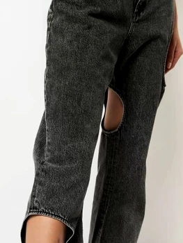 K&L kylen tumehall vabaaja denim püksid 2020. aasta uus õõnes teksad hingav pikad püksid sport, jeans naiste kõrge vöökoht oli õhuke