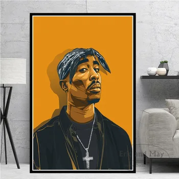 2Pac Tupac J Cole Post Malone XXXTentacion Räppar Pop-Staarid Plakat Pildid Seina Maali Kunst Pildid elutuba Home Decor