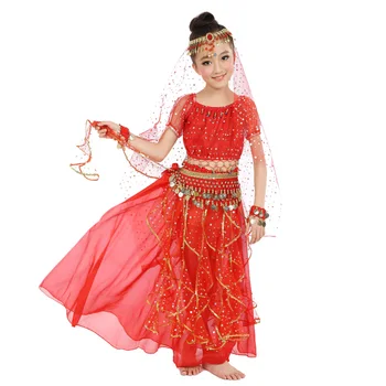 Uus Stiil Lapsed kõhutants Kostüüm Idamaise Tantsu Kostüümid Belly Dance Tantsija Riided India Tantsu Kostüümid Puhul Lapsed 3tk/set