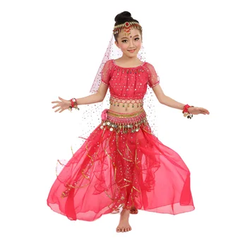 Uus Stiil Lapsed kõhutants Kostüüm Idamaise Tantsu Kostüümid Belly Dance Tantsija Riided India Tantsu Kostüümid Puhul Lapsed 3tk/set