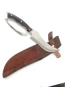 Jahindus nuga, mille käepide käsitöö taktikaline fikseeritud noad hunter ellujäämise telkimine väljas tööriistad teritaja kukri tera liha 4116