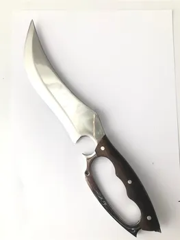 Jahindus nuga, mille käepide käsitöö taktikaline fikseeritud noad hunter ellujäämise telkimine väljas tööriistad teritaja kukri tera liha 4116