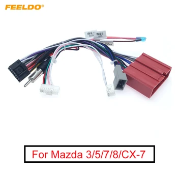 FEELDO 1TK Auto 16pin Stereo Raadio Power Cable Adapter With Canbus Kasti, Juhtmestiku Jaoks Mazda 3(08-12)/5(08-15)/6(07-12)/8/CX-7