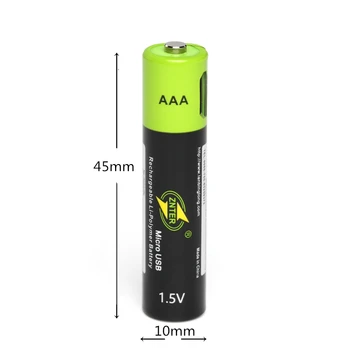 Algne ZNTER 1,5 V AAA laetav aku 600mAh USB laetav liitium-polümeer aku kiire laadimine kaudu Micro USB kaabel