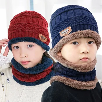 2Pcs/set kid müts, soe müts poiste ja tüdrukute talve mütsid ja snood 6 värvi valida chrismas kingitus müts lastele müts lastele