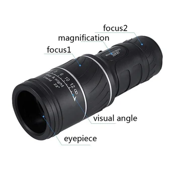 Uus 16X52 Monocular HD-Vision Teleskoobi Veekindel pikamaa Binoklid Monocular Telkimine linnuvaatlus, Päeval Ja Öösel