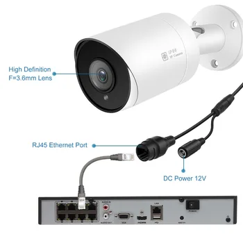 UniLook 8MP 4K Bullet POE IP-Kaamera, SD-Kaardi Pesa Väljas Turvalisuse Kaamera IP66 Hikvision Ühilduv Öise Nägemise H. 265 ONVIF
