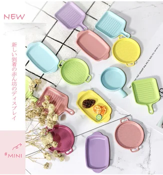 Uus 1:12 nukumaja kääbus Mini Jaapani Praad Plaat mudel mänguasja kaunistamiseks Macaron praad roog lapsed laekuva Kingitus