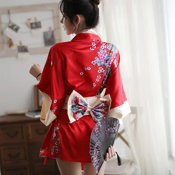 2020. Aasta Uus Punane Must Seksikas Mood Jaapani Kimonos Kleit Naiste Pluus Kimono Cosplay