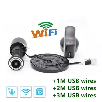 V380 TF Kaart WIFI Audio Ukse Silma Auku Kodu 1080P 2.1 mm FishEye Objektiiv 170degree Võrgustik Mini Peephole Wifi Ukse IP Kaamera