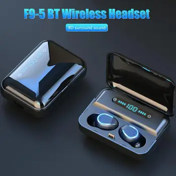 F9-5 TWS 8D Bluetooth-5.0 U-Tüüpi Kõrvaklapid Miusic Sport Tõsi, Traadita Bluetooth-Peakomplekti Digitaalne Ekraan Laadimine Juhul