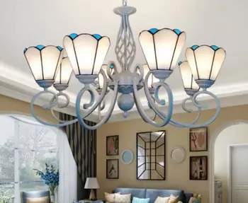 Euroopa minimalistlik valge elutuba lühter Ameerika klaas magamistuba lühter Tiffany maamees stiilis söögitoa lamp