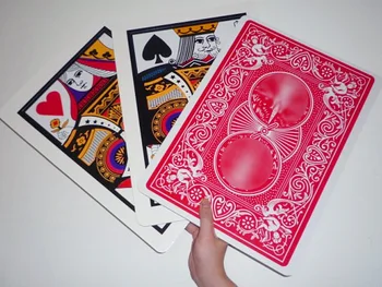 3tk/set Kolm Card Monte(Q, K),Suurus 28*42.5 cm Magic Trikke Kaart Muutus Magia Etapp Illusioonid Trikk Rekvisiidid Tarvikud Komöödia