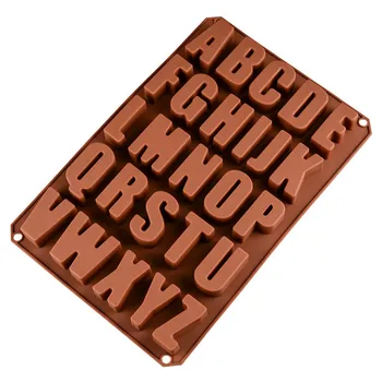 Silikoon Šokolaadi Hallitus 26 Augud Inglise Tähed Kuju Kook Küpsised Fondant Candy Mould Bakeware Teenetemärgi Küpsetamine Vahendid