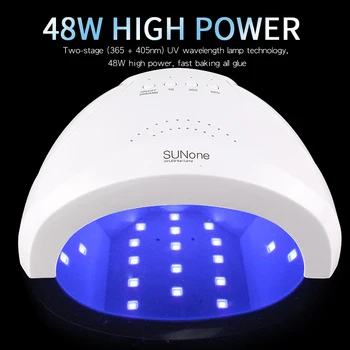 48W Nail UV LED Lamp Professionaalne küünte Kuivati Koos Valge Valgus Smart kaugseire ajastus 5/30/60s UV LED Geel Masin küünte Salon