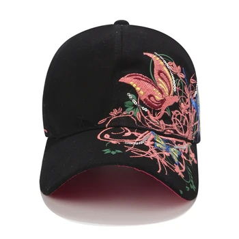 2019 Uus Baseball Caps Kõrge kvaliteedi Liblikad ja lilled, tikandid Suvi ja sügis mütsid mood naiste pesapalli müts