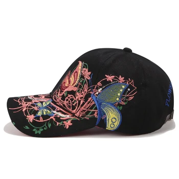 2019 Uus Baseball Caps Kõrge kvaliteedi Liblikad ja lilled, tikandid Suvi ja sügis mütsid mood naiste pesapalli müts