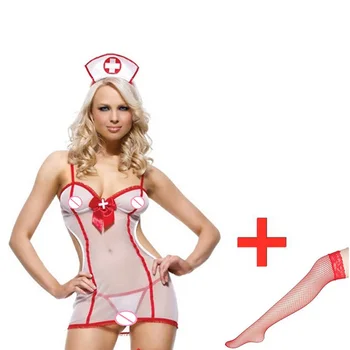 Õde Ühtsed koos sukad Porno Naiste Babydoll Erootilise Pesu Kleit Õde Ühtne Cosplay Kostüümid Sugu Riideid Rolli Mängida