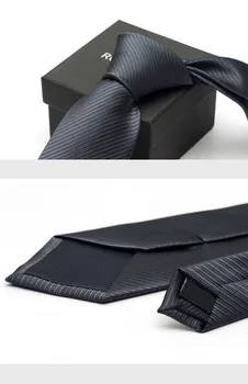 2019 Kvaliteetne Brand New Fashion Business (sh risttoimse) Sidusega Tume Hall 8cm Necktie Peigmees Pulmas Lips Näita Pool Sidemeid kinkekarbis