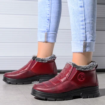 Naine, lumi saapad 2021 talve kingad naistele PU Nahast Naiste saapad veekindlad naiste kingad Super soe daamid kingad tõsta kohta
